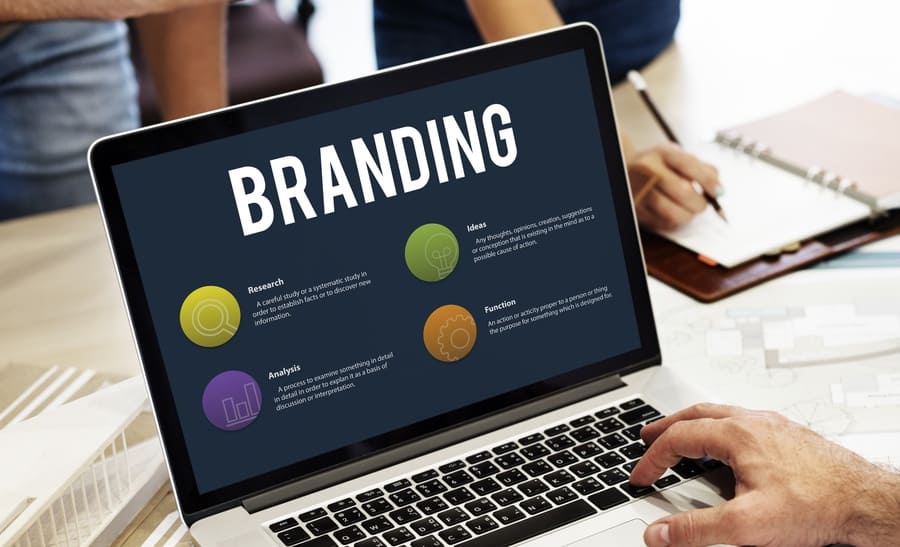 online marketing branding concept laptop screen